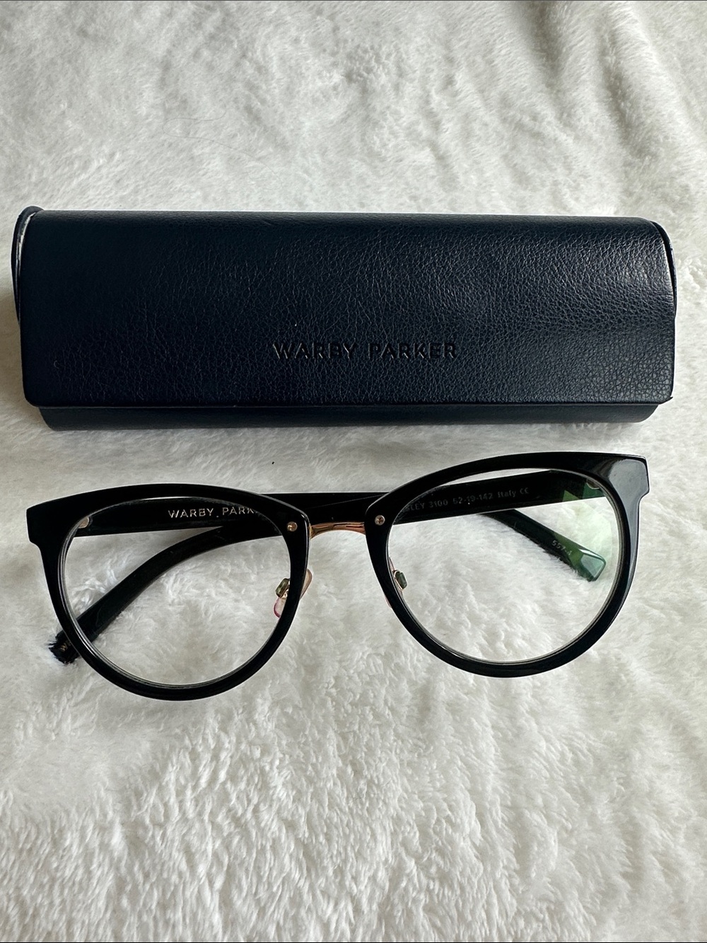 Warby Parker Warby Tansley 3100 Womens Black Eyeglasses Frame 52-19-142 Italy
